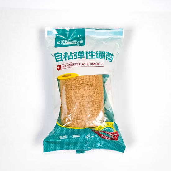 Bandage élastique cohésif de textile tissé de couleur de peau non