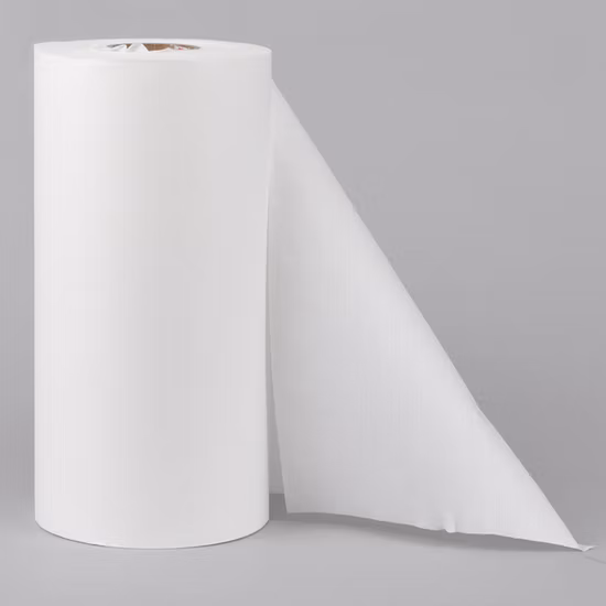 Tissu non tissé en polyester de couleur noire, parallèle 45 GSM Plain Pet Spunlace non, vente en gros