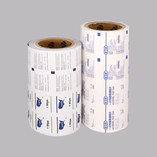 Papier laminé enduit de PE pour le sucre, papier d'aluminium médical, emballage de sachets de préparation d'alcool